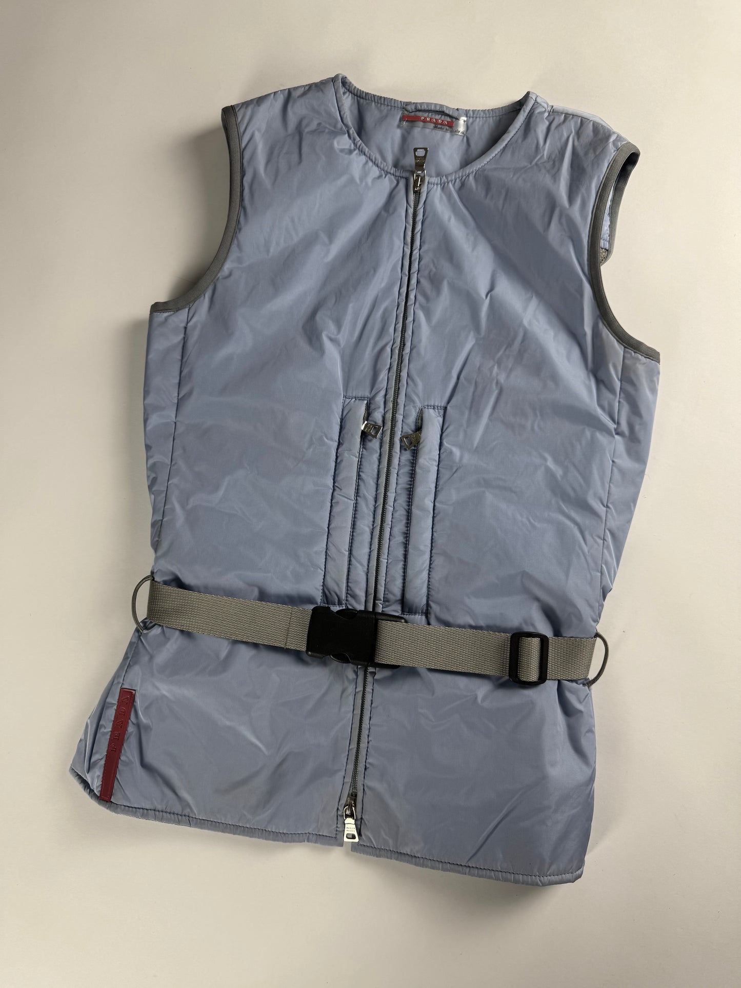 Prada Linea Rossa Baby Blue Back Mesh Vest SS 2000 - XS