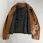 Prada Cognac Premium Leather Double Zipper Padded Layer Minimalist Jacket FW 2000 - L
