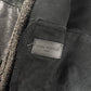 Louis Vuitton Sample Charcoal Shearling Cloude Sleeve Midi Black Collar Leather Tab Pocket Coat FW 2011 - M
