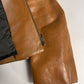 Prada Cognac Premium Leather Double Zipper Padded Layer Minimalist Jacket FW 2000 - L
