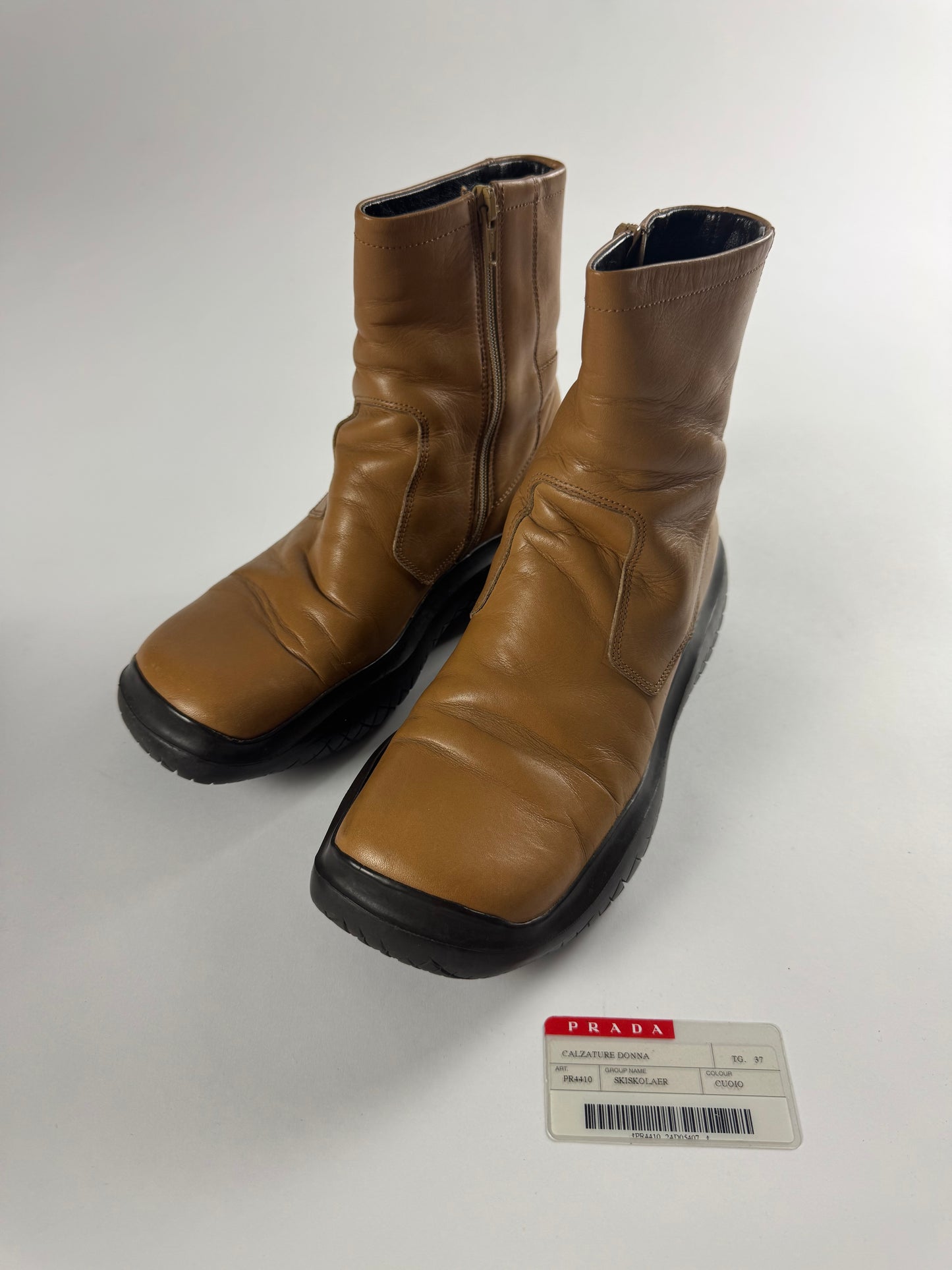 Prada Linea Rossa Camel High Boots FW 1999 - 37 IT/38 EU