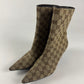 Gucci GG Tom Ford Canvas Monogram Ankle Heel Boots 2000s - 38 IT/39 EU