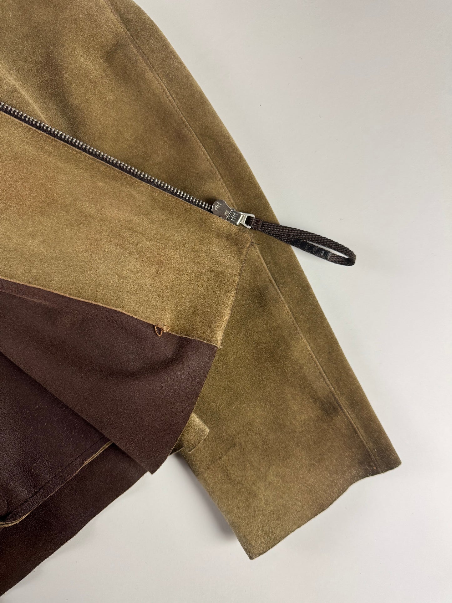 Prada Brushed Camel Suede Leather Perfecto Biker Jacket SS 2000 - M