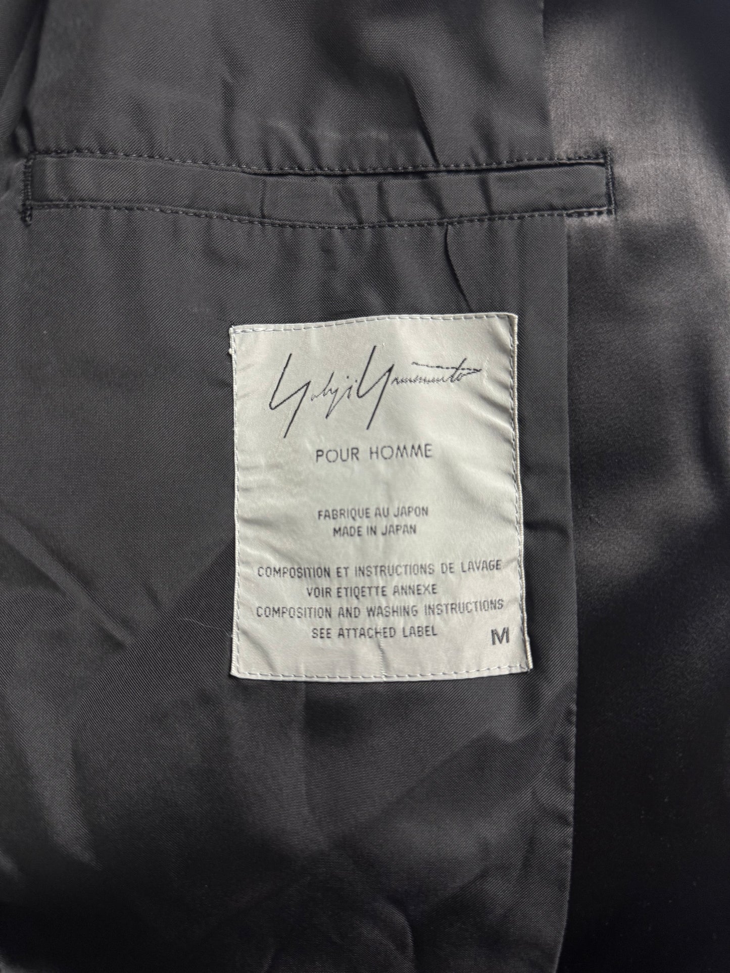 Yohji Yamamoto Pour Homme and Lustrous Night Drapey Satin Effect Blazer FW 1997 - M