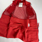 Kenzo Red Cotton Multi Pocket Utility Cargo Mesh Panel Zip Front Dress - S