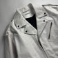 Balenciaga 80s Biker Smooth Optical White Calf Leather Oversized Perfecto Jacket SS 2020 - M