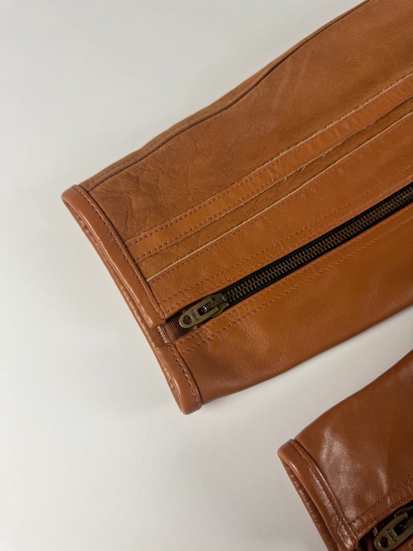 Chloé Brown Premium Cow Leather Moto Pants FW 2016 - S