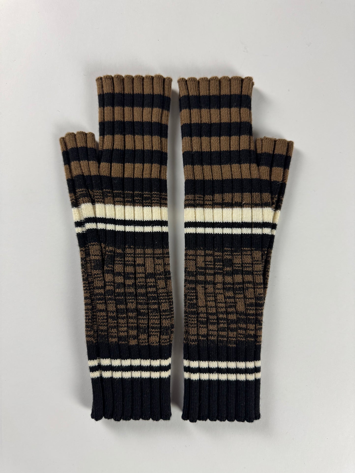 Dior Homme Sample Premium Virgin Wool Red & Brown Hand Warmer Glove Set 2020s - OS
