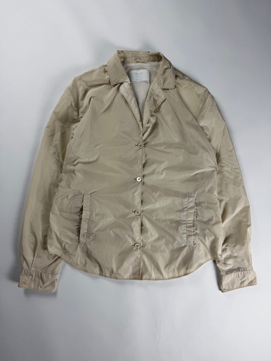 Prada Cream Inside Mesh Button Up Light Jacket SS 1998 - S