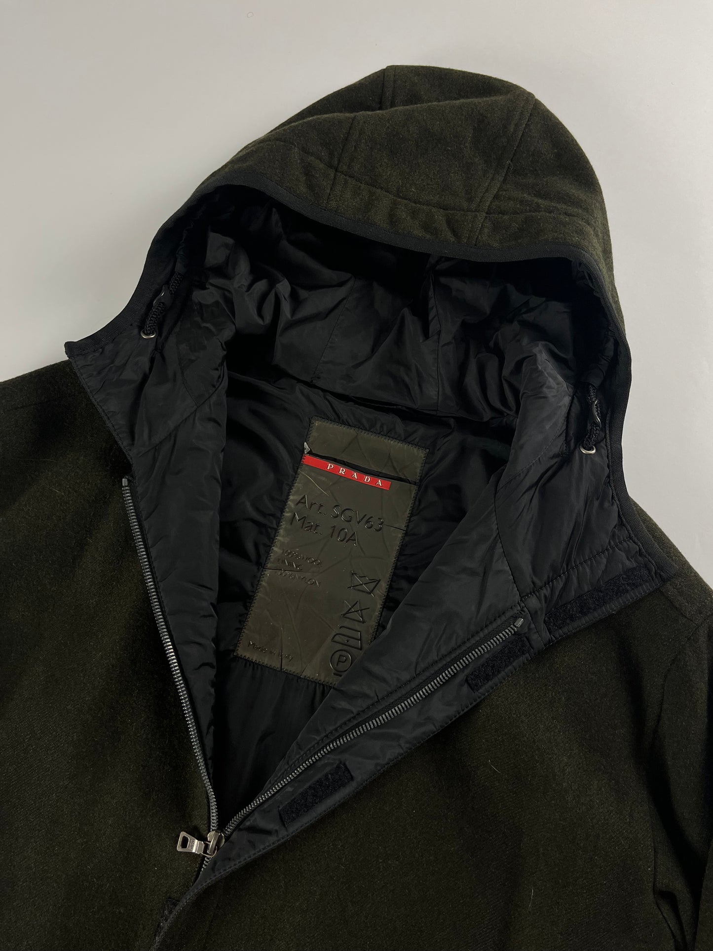 Prada Linea Rossa Wool Hood Jacket FW 1999 - XL