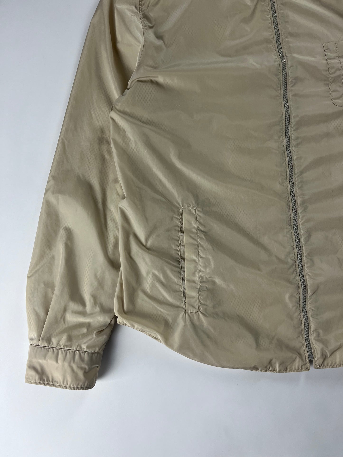 Prada Cream Inside Mesh Versatile Zip Up Light Jacket SS 1998 - S