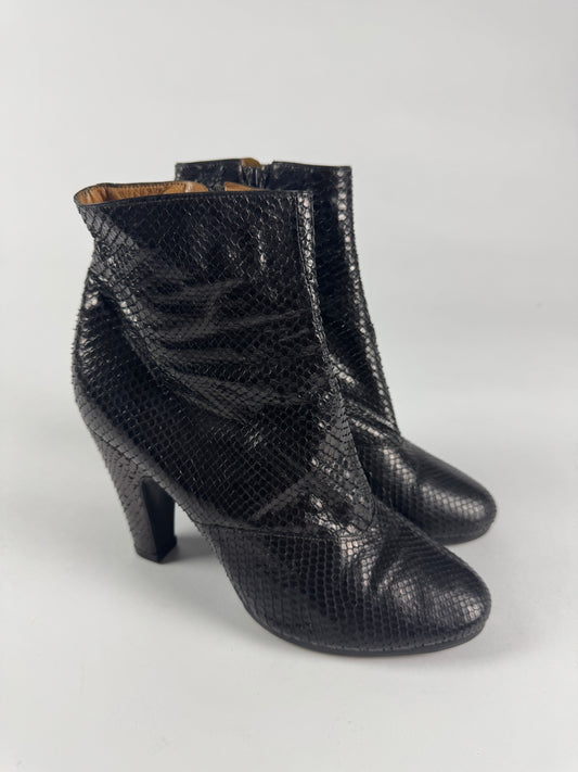 Maison Martin Margiela Snakeskin Python Leather Effect Ankle Boots - 41 EU