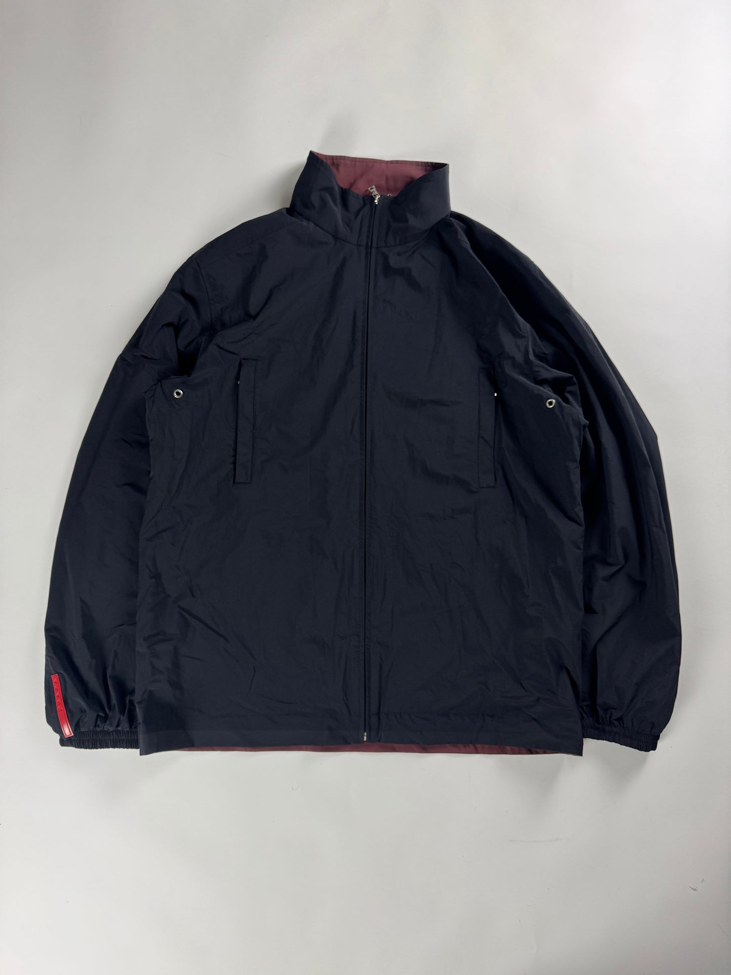 Prada Linea Rossa Reversible Zip Up Nylon Jacket 2000s - XXL