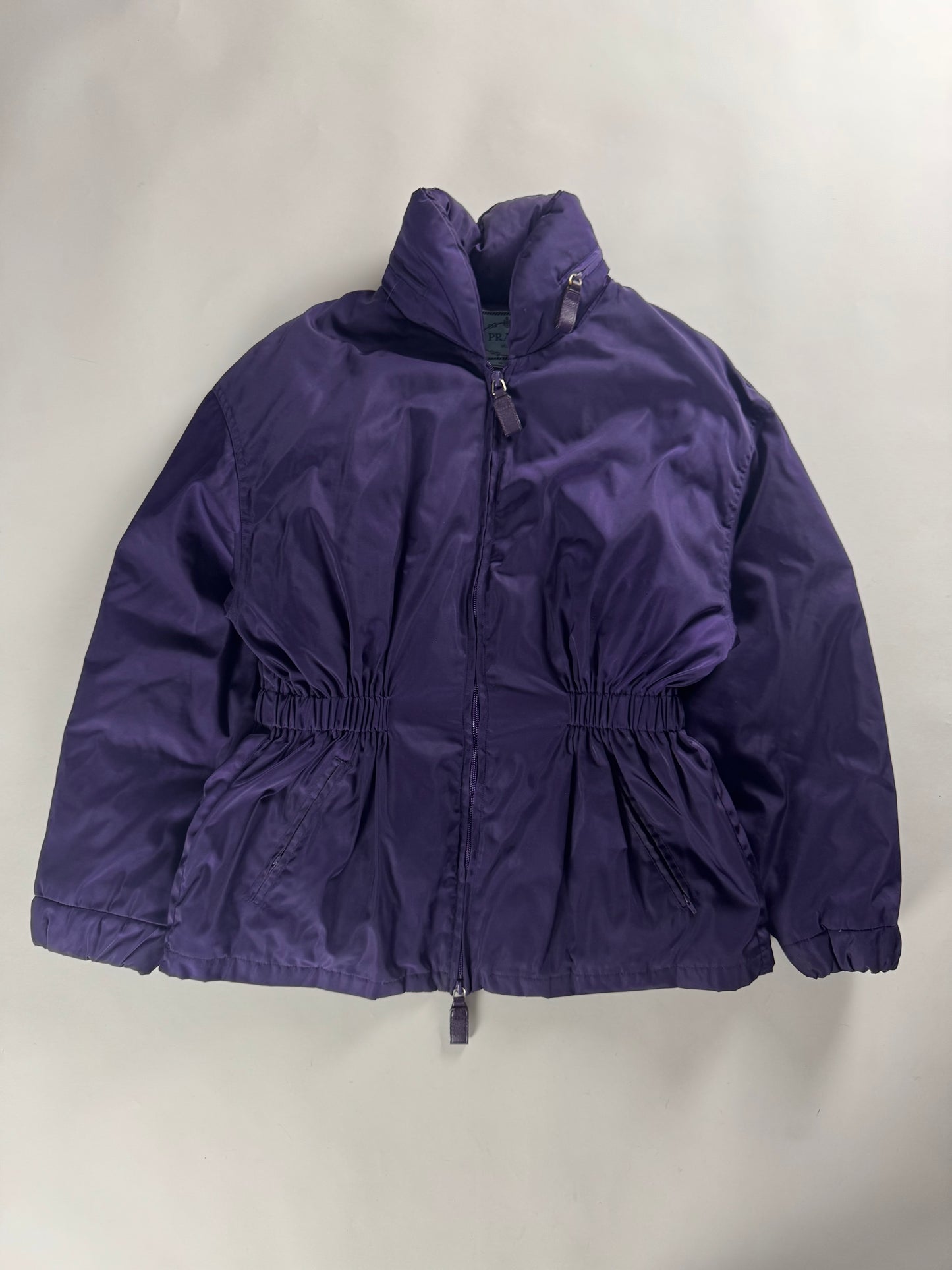 Prada Purple Drawstring Waist Puffer Jacket 1990s - S