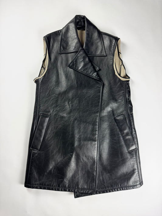 Balenciaga Sample Long Leather Sleeveless Double Breasted Coat FW 2020 - M