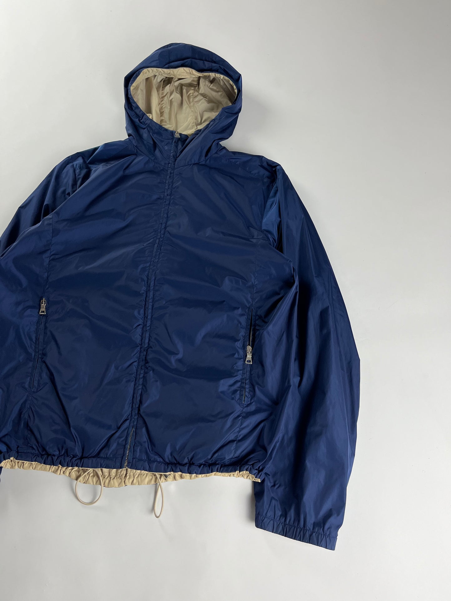 Prada Linea Rossa Lighting Blue Ivory Reversible Jacket - L