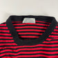 Christian Dior Red Black Marinière Stripe Wool Elasticated Waist Knit Crewneck Sweater SS 2017 - M