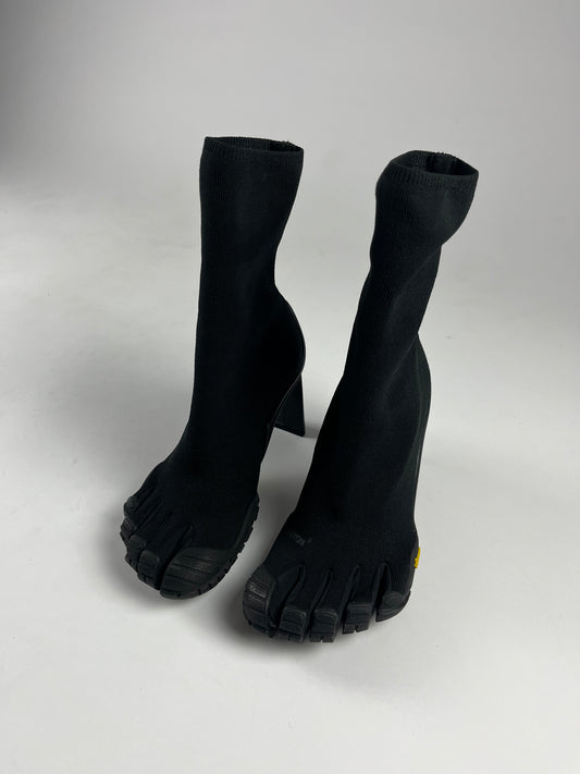 Balenciaga Vibram Black Heeled FiveFingers Toe Boots FW 2020 - 37 EU