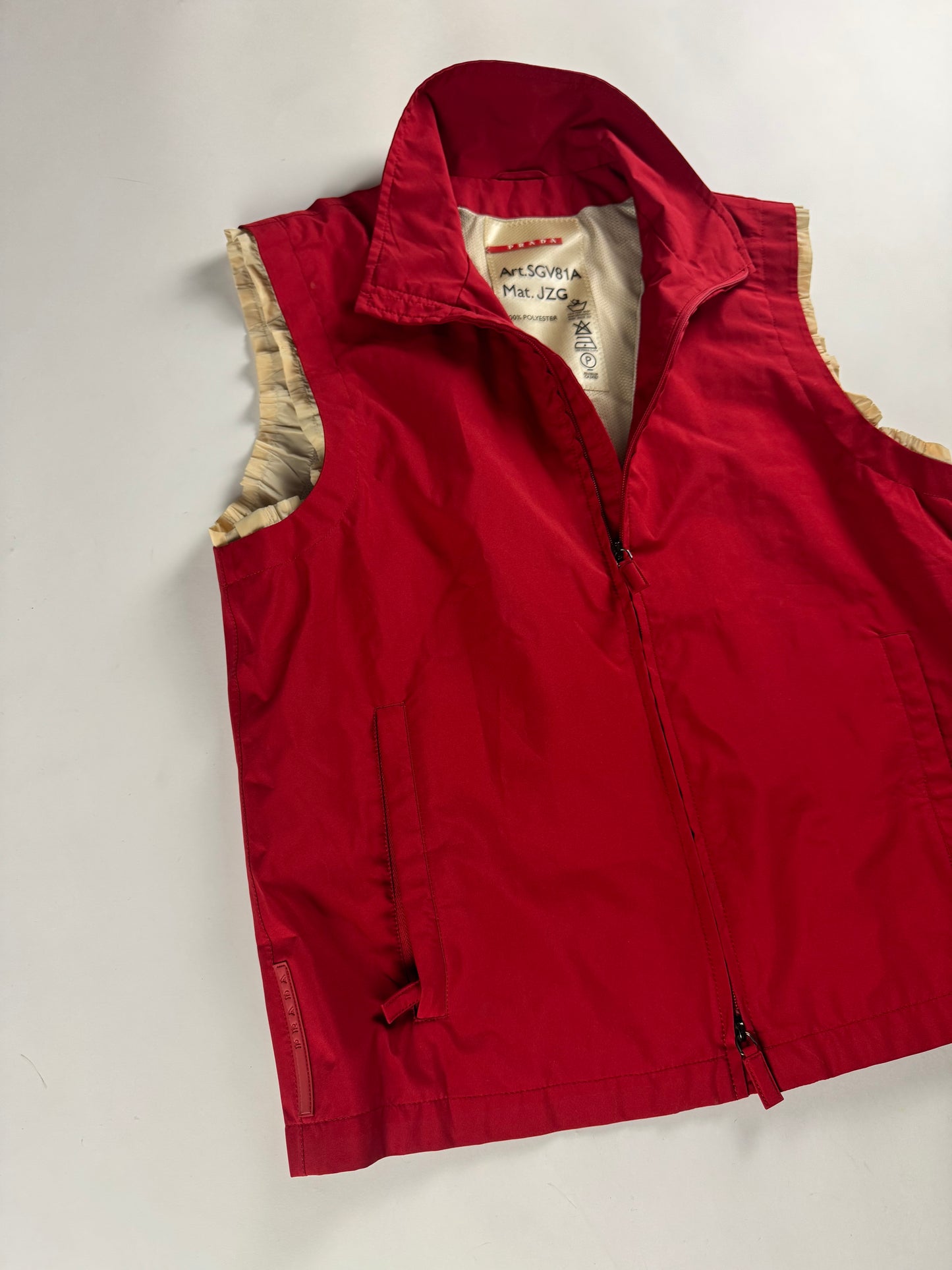 Prada Linea Rossa Gore Tex Red Nylon Vest SS 2000 - L
