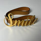 Loewe Smile Calfskin Logo Brown Buckle Belt - 95 cm