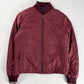 Prada Burgundy Nylon Striped Knit Cuffs Zip Front Bomber Jacket 2010s - M