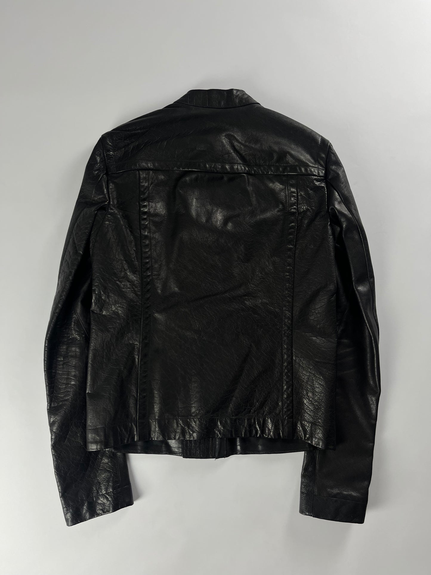 Rick Owens New Intarsia Sample Lamb Leather Jacket FW 2014 - M