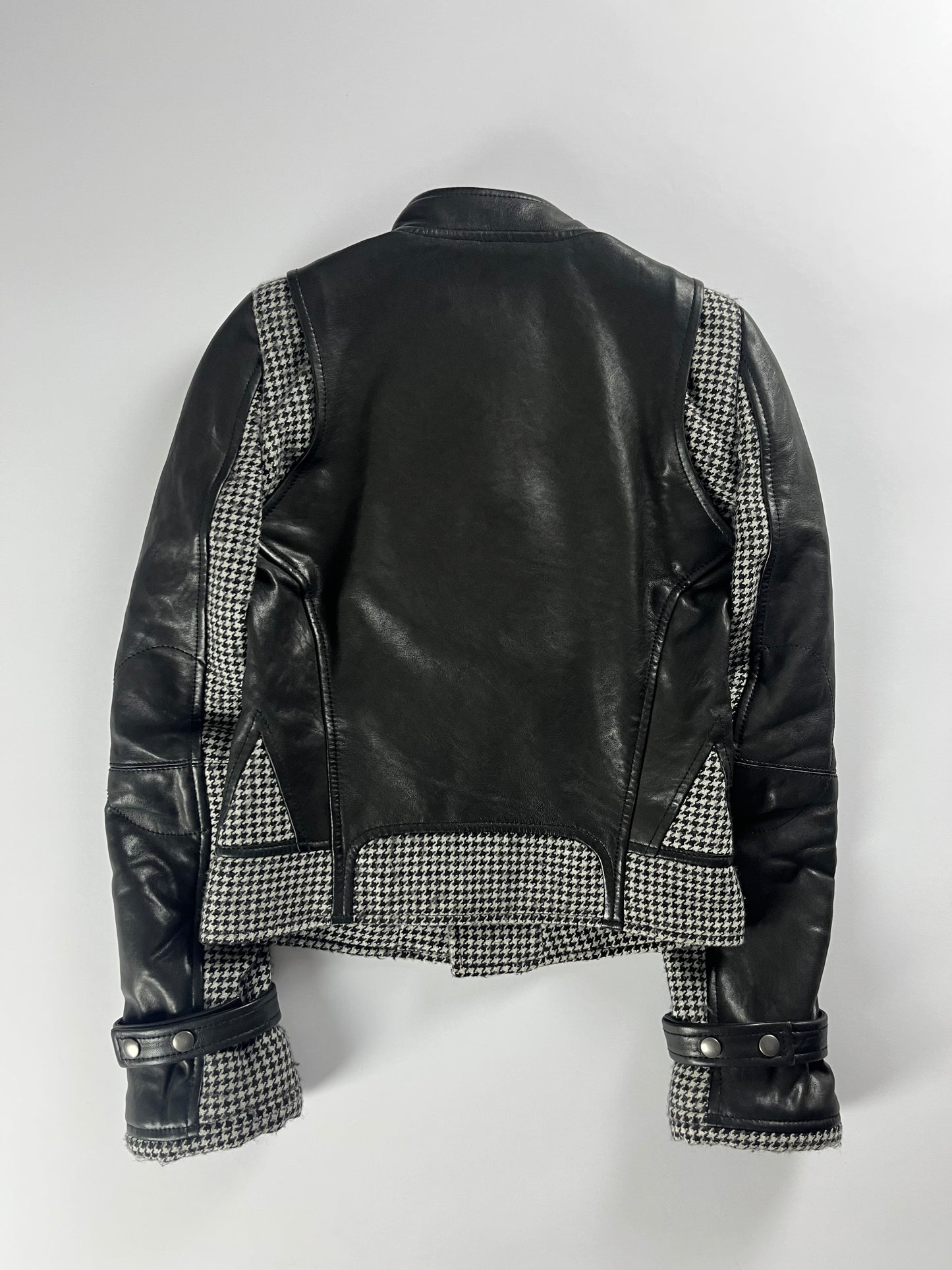 Balenciaga Leather Houndstooth Black & White Jacket FW 2008 - S