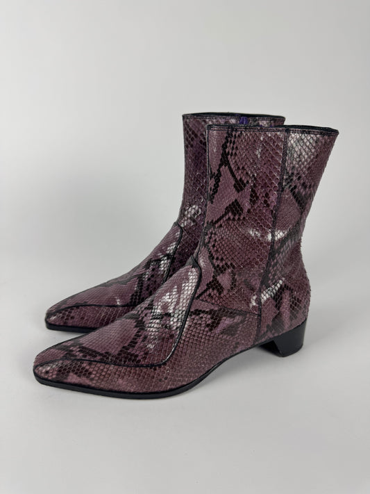 Prada Purple Python Leather Boots FW 2000 - 40 IT/40,5 EU