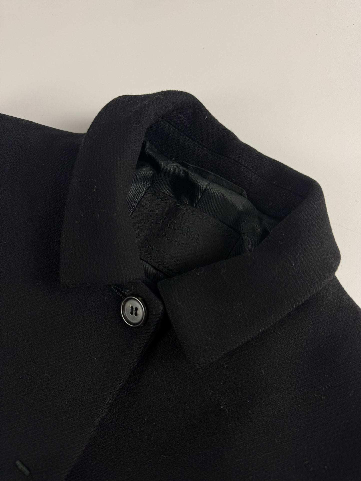 Prada Black Double Stitches Tailored Coat FW 1998 - XS