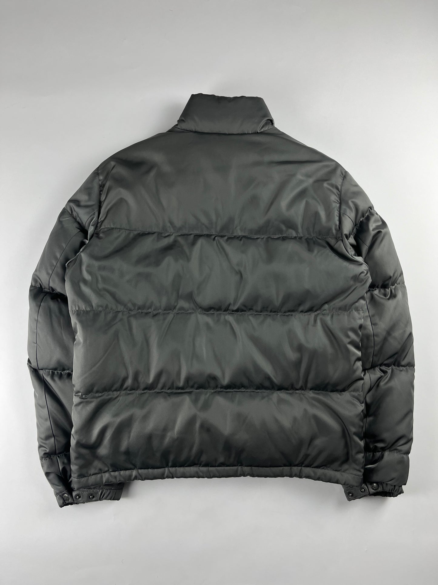 Prada Triangle Logo Grey Puffer Jacket FW 2011 - L