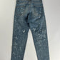 Balmain Sample Blue Painted Distressed Denim SS 2019 - 30 US