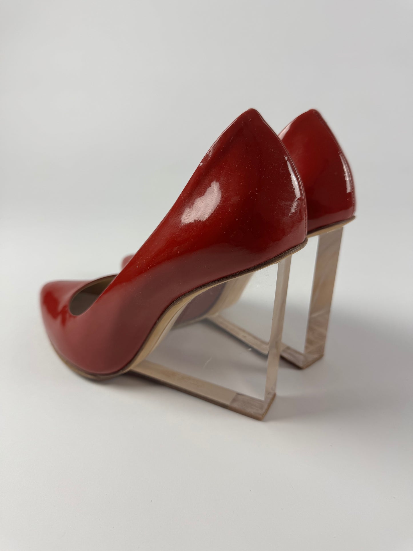 Maison Martin Margiela H&M Red Heel Pumps Glass Wedges - 38 EU