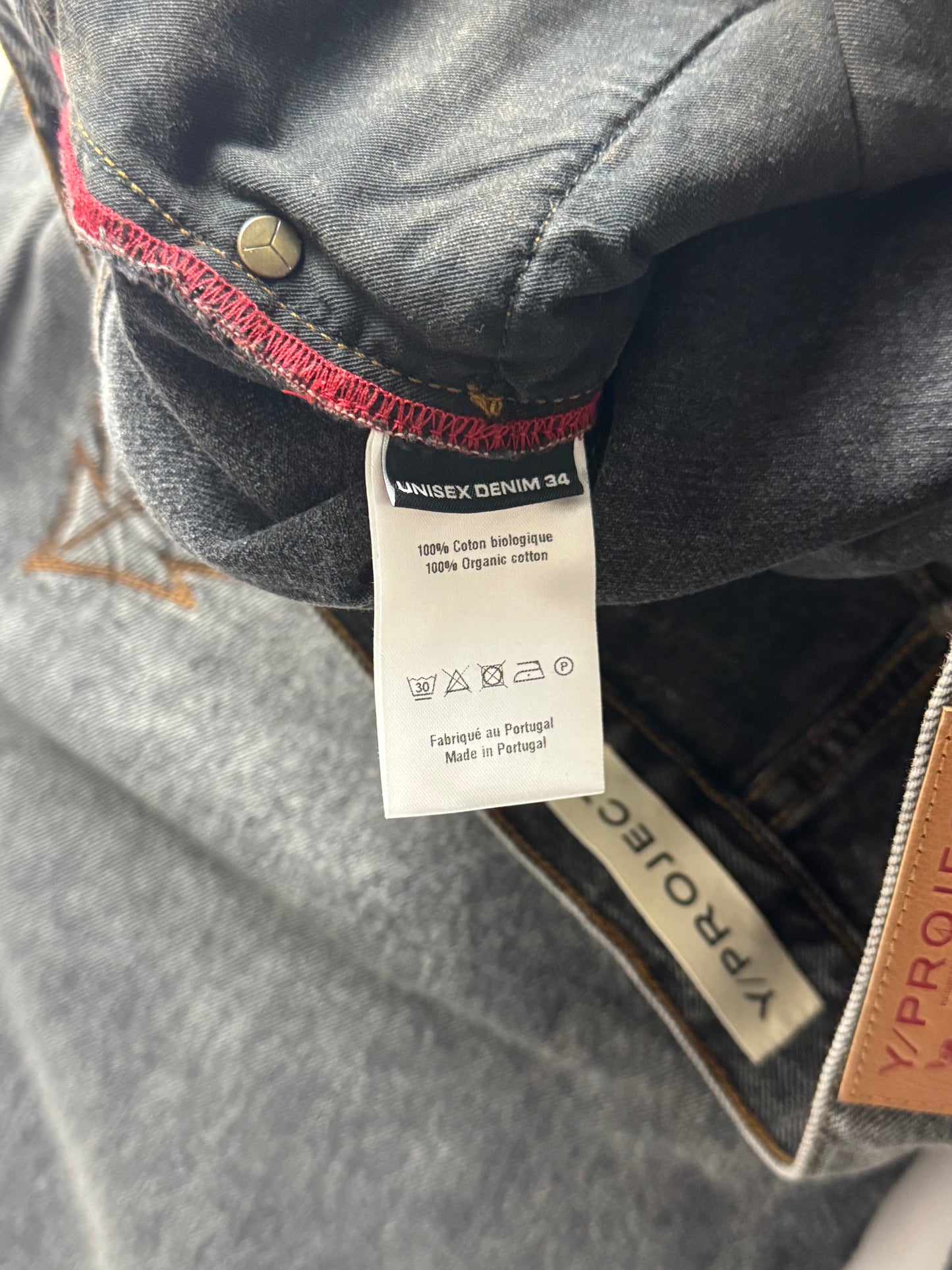 Y/Project Maxi Cowboy Cuff Grey Denim Pants SS 2023 - 34 US