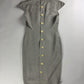 Lanvin Elegant Short Sleeve Stripe Dress 1970s - M