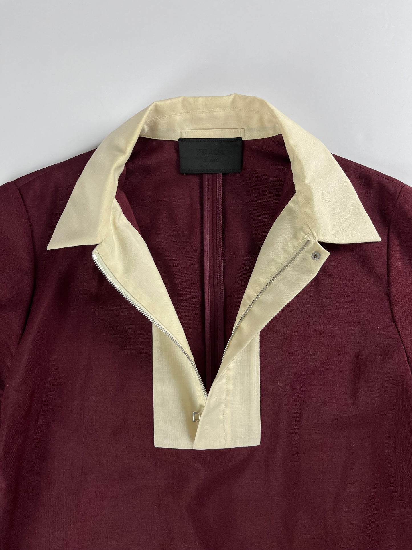 Prada Wine Red Bowling Shirt SS 2013 - L