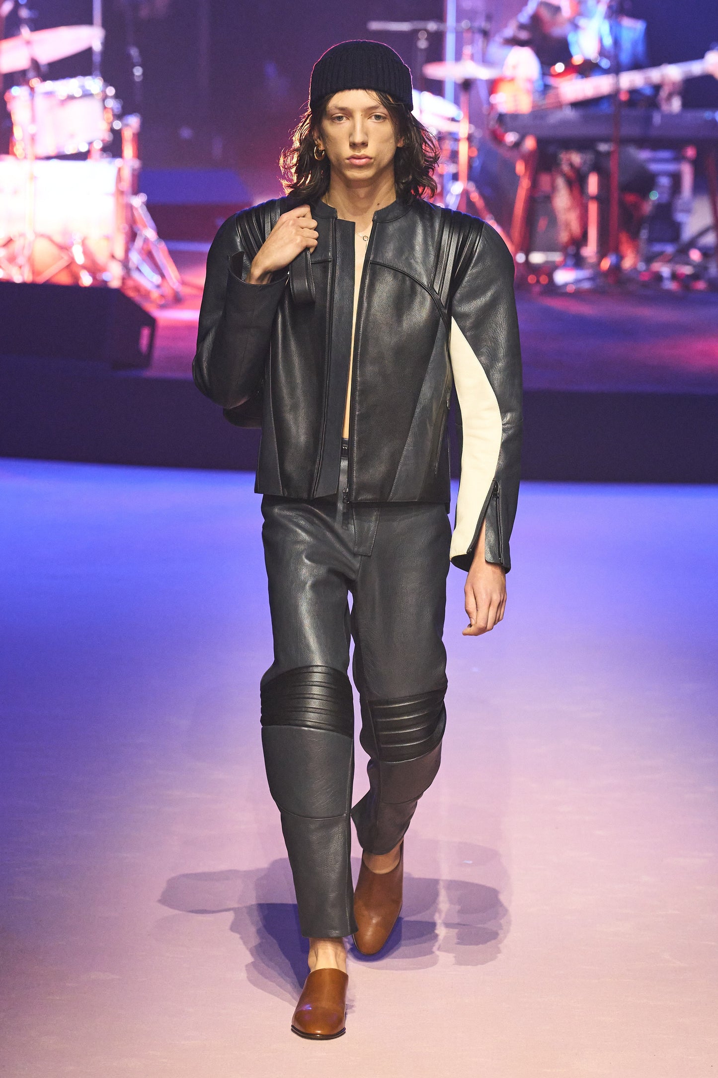 Gucci Sample Alexandro Michele Elbows & Shoulders Strong Pads Leather Biker Jacket FW 2023 - M