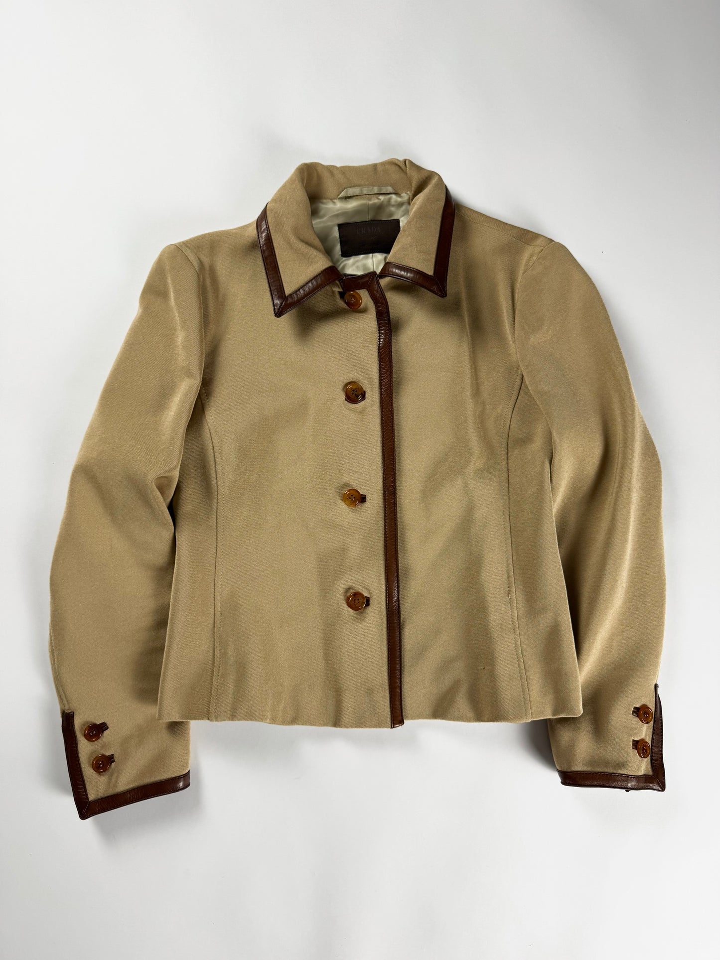 Prada Leather Trimmed Details Tailored Jacket FW 1996 - S
