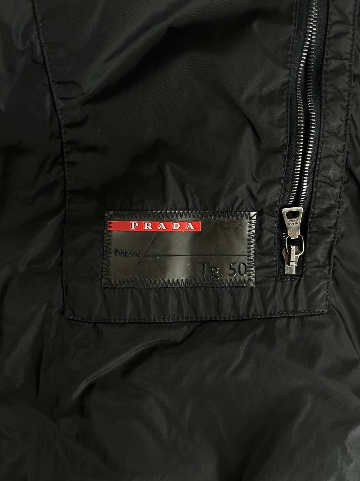 Prada Black Nylon Light Leather Trimmed Jacket FW 2008 - M