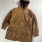 Prada Brown Suede Drawstring Waist Fur Trimmed Parka Jacket FW 1989 - M