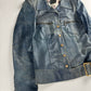 Fendi Blue Leather Belted Jacket 1990s - S