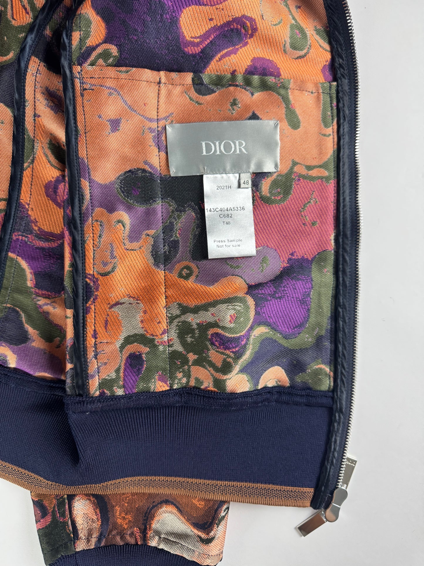 Dior Homme Sample Peter Doig Camo Double Zip Bomber Jacket FW 2021 - M