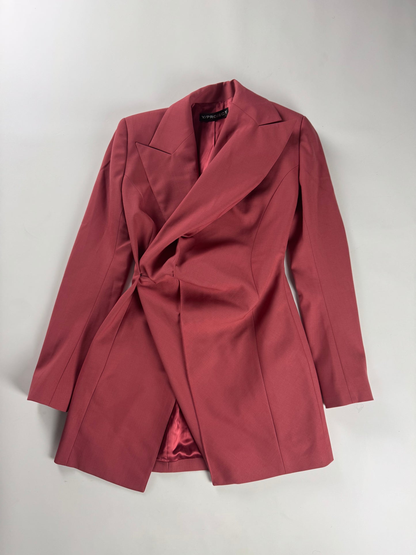 Y/Project Sample Pink Tailored Asymmetrical Geometric Blazer SS 2020 - S