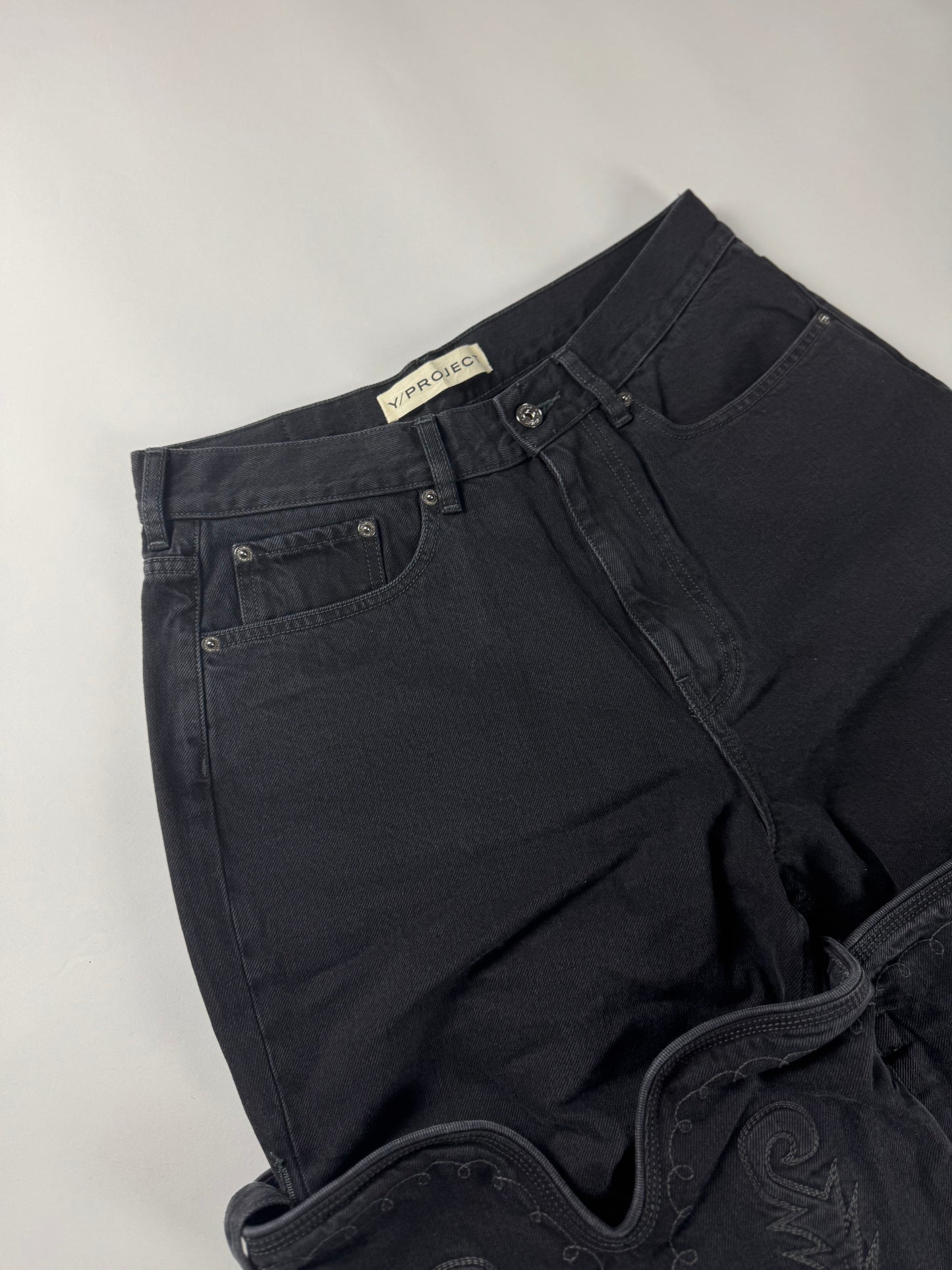Y/Project Maxi Cowboy Cuff Dark Denim Pants SS 2023 - 32 US