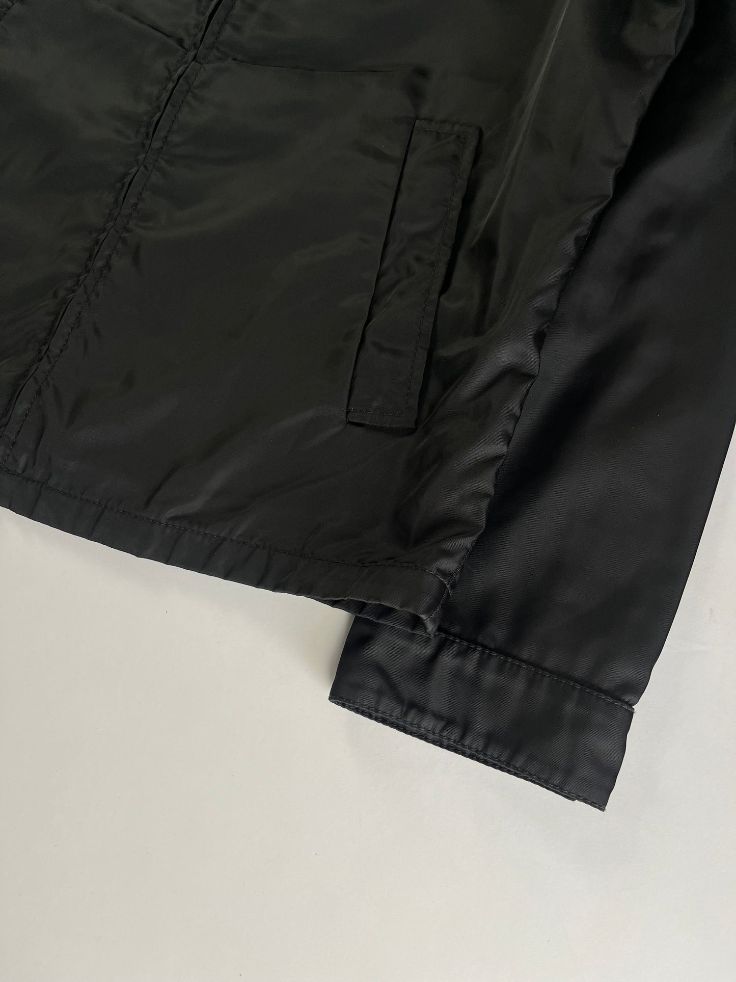 Prada Black Nylon Trucker Double Zip Light Jacket 2000s - S