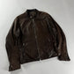 Louis Vuitton Brown Lambskin Leather Moto Zip Jacket SS 2007 - L