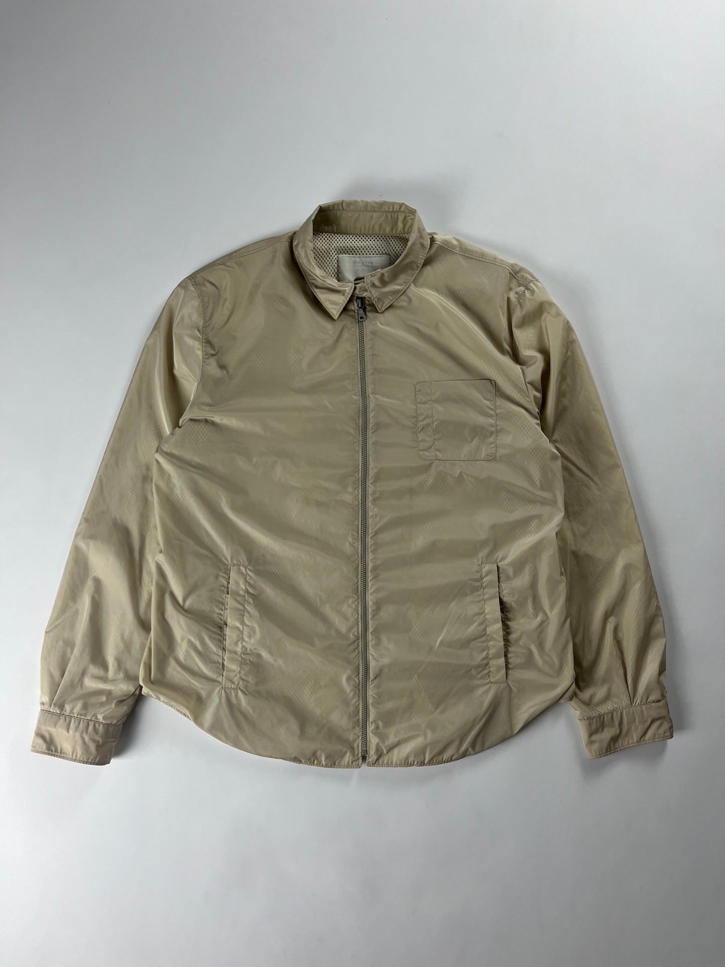 Prada Cream Inside Mesh Versatile Zip Up Light Jacket SS 1998 - S