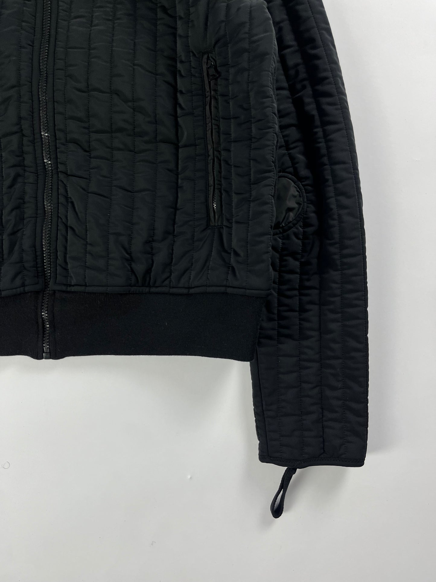 Prada Linea Rossa Black Straight Quilted Nylon Zipper Jacket FW 2001 - L