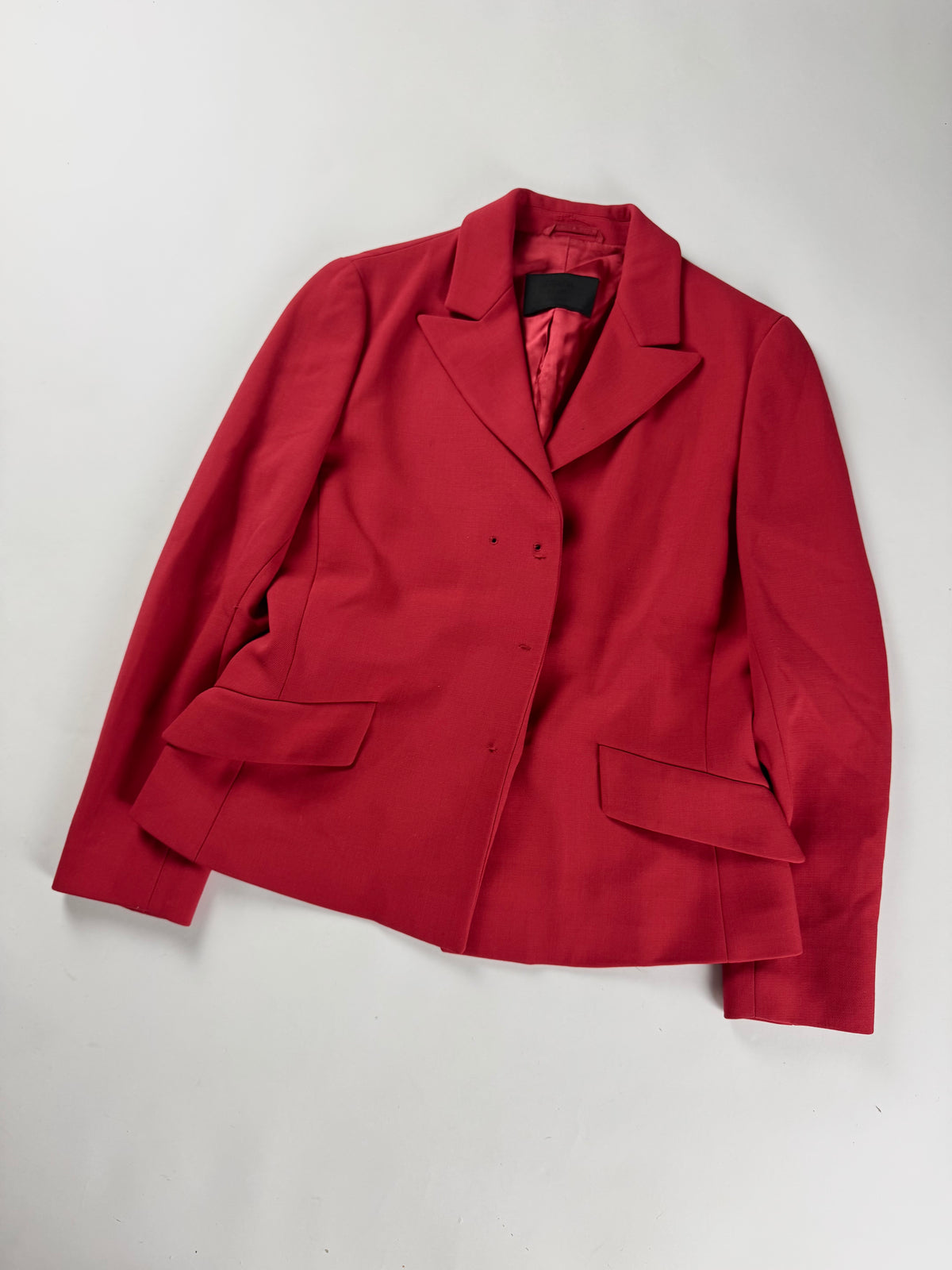 Prada Red Buttoned Stitches Blazer Jacket FW 1998 - S
