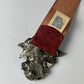 John Galliano Red Silver Roses Leather Belt 2000s - 85 CM