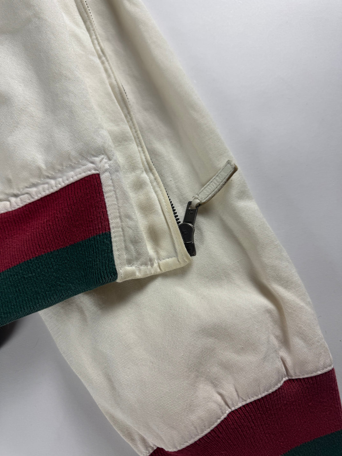 Gucci White Cotton OG Colors Bomber Jacket 2000s - M